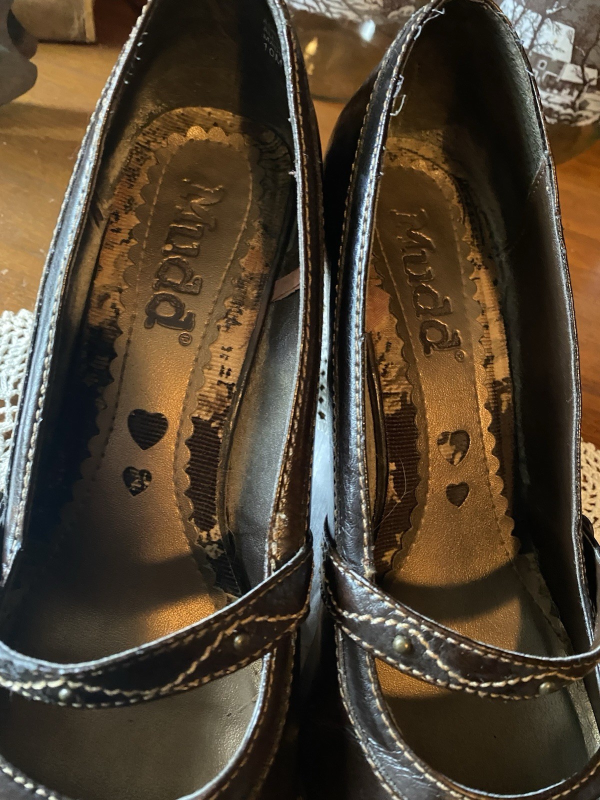 VTG Adrian MUDD Mary Jane Brown Slip On High Heel Pumps 2.5” Women’s 10M READ