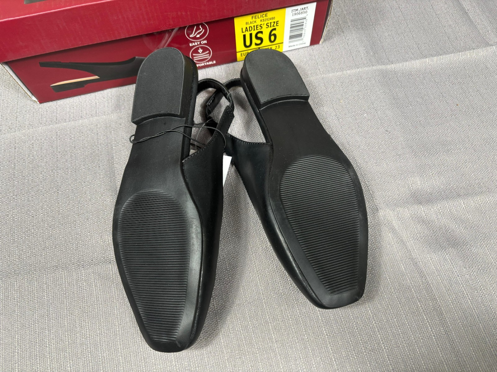 Kensie Felice Slingback Flats Womens Size 6 Black KS252490 NEW