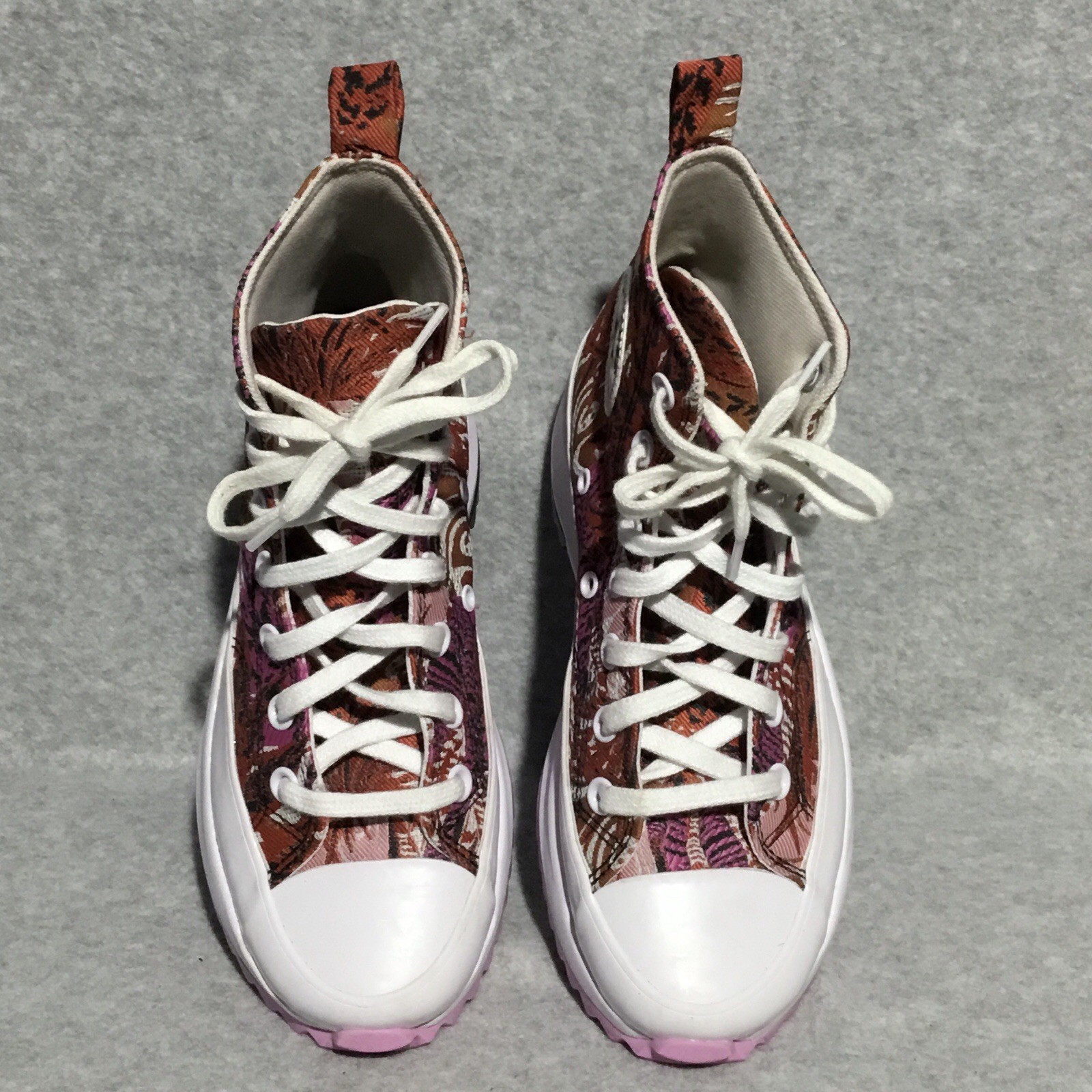 Converse Run Star Hike Platform Sneaker 6.5 Orange Pink Tropical Floral Unisex