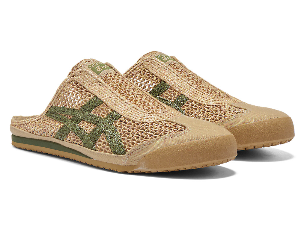 Onitsuka Tiger MEXICO 66 SABOT 1183C123 BEIGE/GREEN US Women size 6.5 EU37.5 UK4