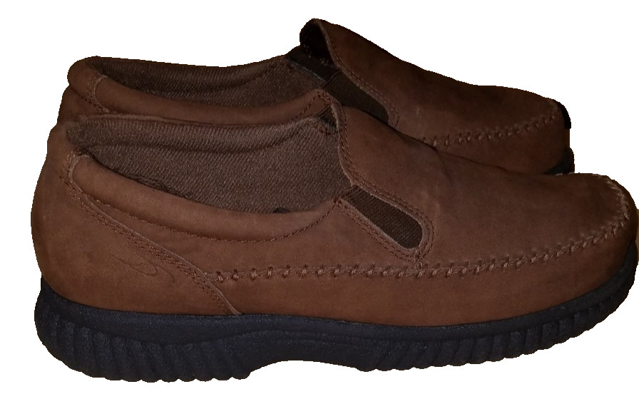 DR SCHOLLS WOMANS SZ 9W DANA NUBUK LEATHER DOUBLE AIR PILLOWN SLIP ON PRE-OWNED