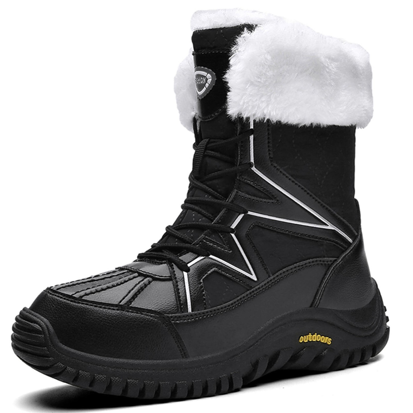 Women’s Mid-Calf Winter Snow Boots Faux Fur Winter Shoes Outdoor Hiking Boots