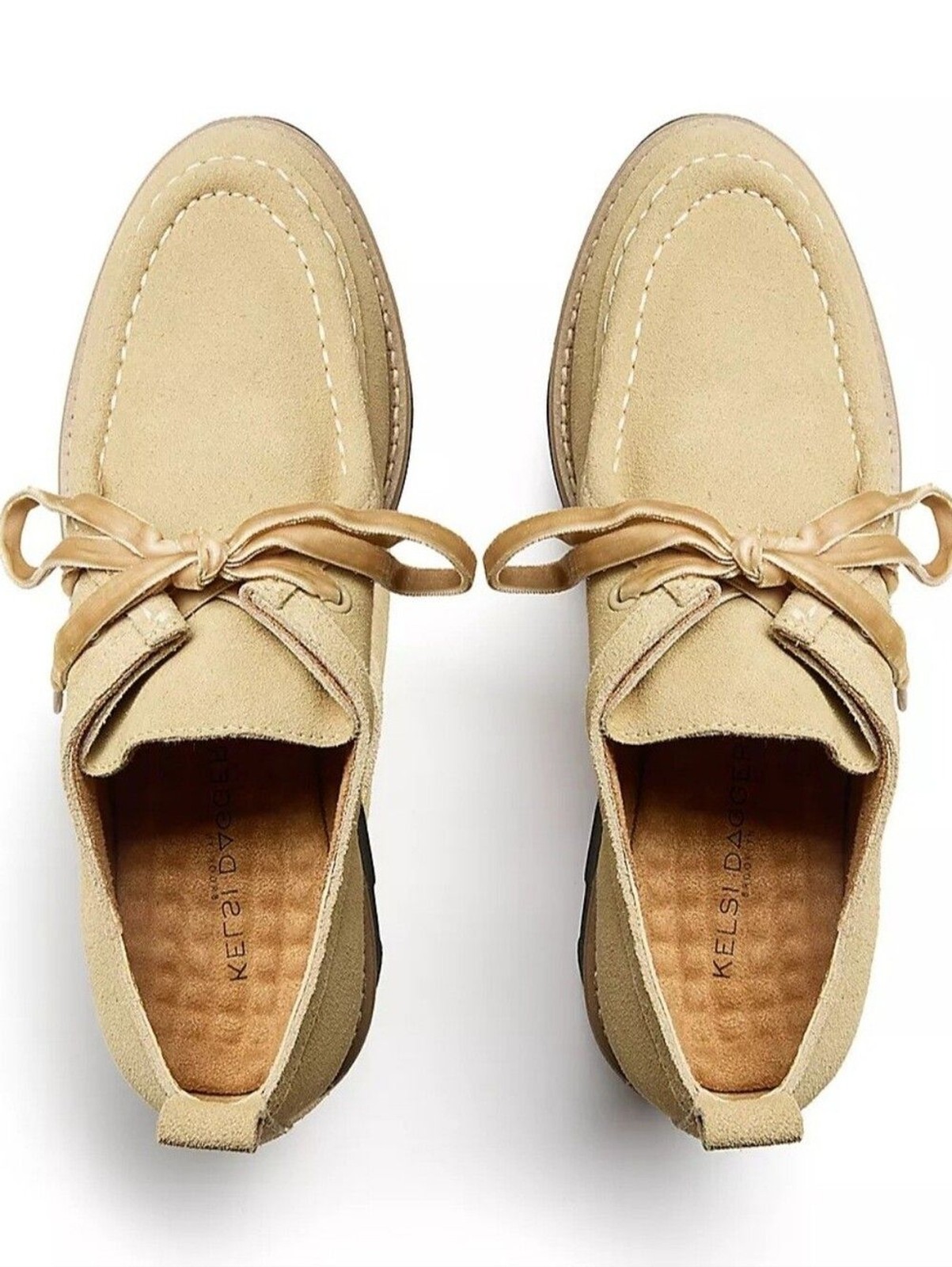 NWOT Kelsi Dagger Brooklyn Anthropologie Olga Lug Loafer Heels Suede Tan Women 9