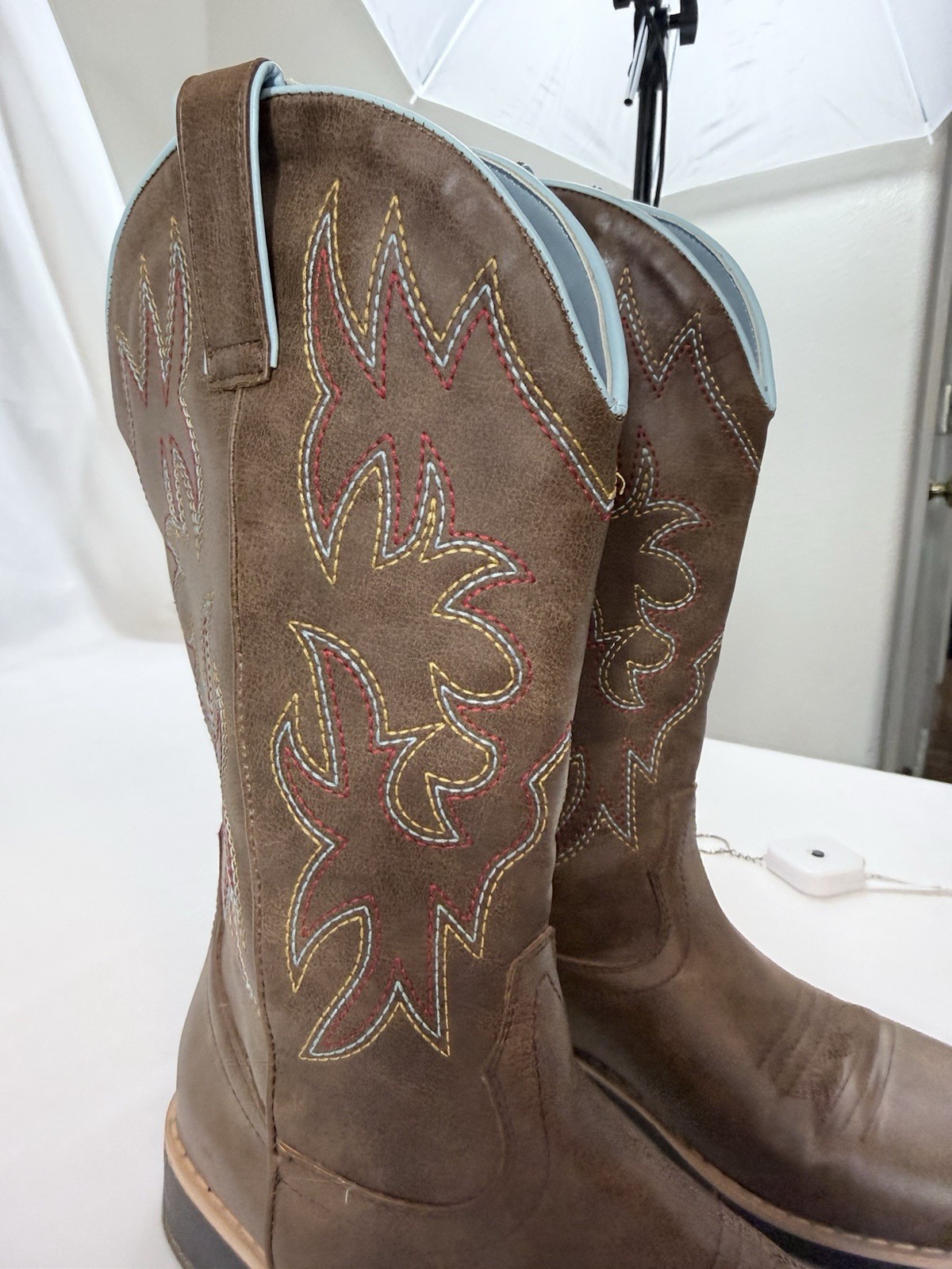 SheSole Women’s 9 Brown Western Cowgirl Boots Square Toe Embroidered