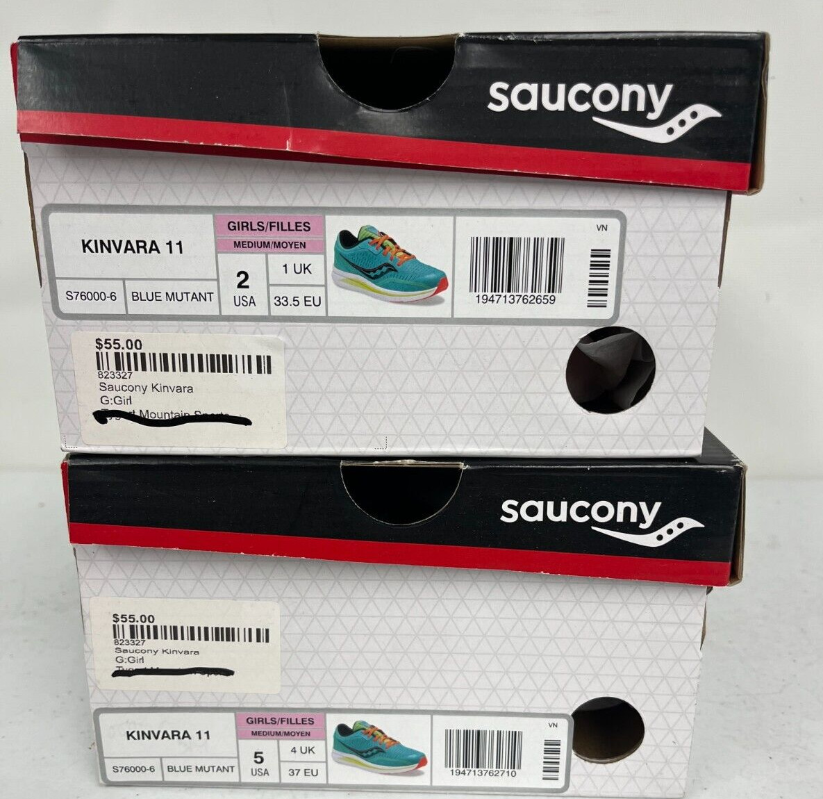 $55 Saucony Kinvara 11 Running Sneakers NIB Size 2,5,5.5,6 US US Girls Blue