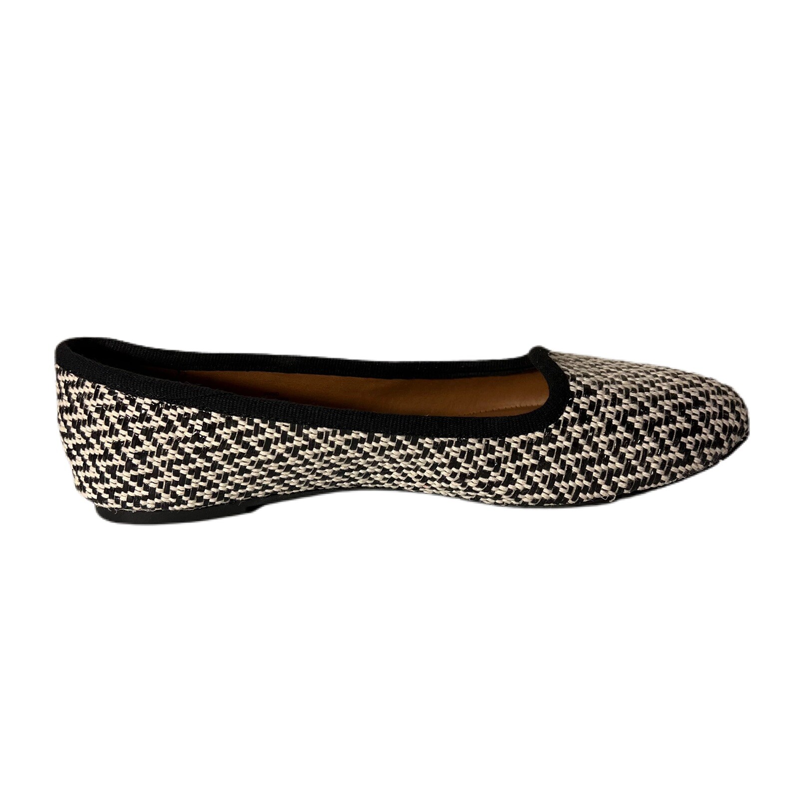 Indigo Rd. Black White Chevron Fabric Flats Slip On Loafers Almond Toe Women 7.5