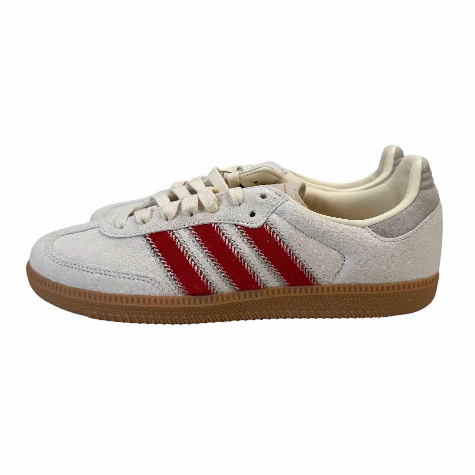 Adidas Samba OG Cow Fur Wonder Beige White Scarlet Shoes JS3935 Women’s Sz 7-10