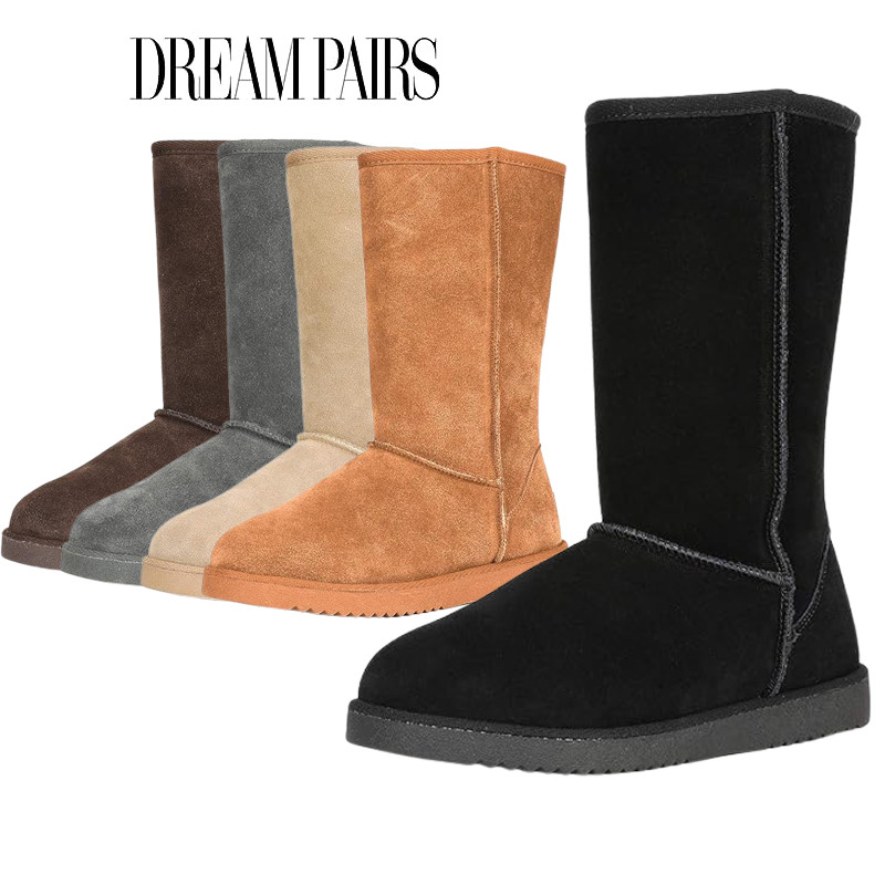 DREAM PAIRS Womens Mid Calf Boots Sheepskin Faux Fur Lined Winter Snow Boots