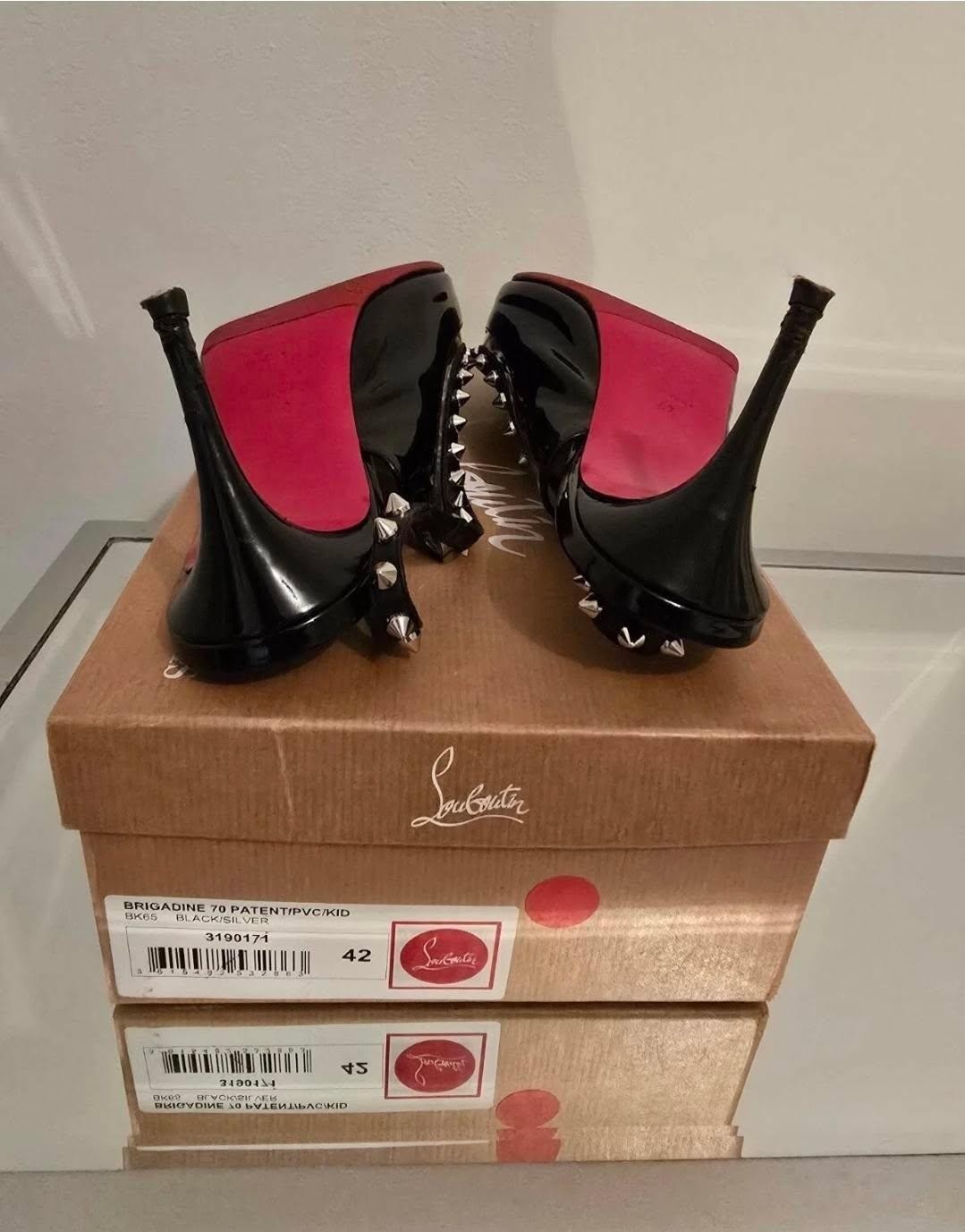 Christian Louboutin Brigandine Spike Pointed Toe Patent Leather 42 Size 10