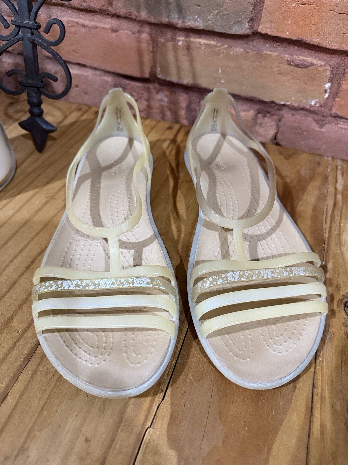 Crocs Isabella Women’s 8 Ivory Ombre Sexy Jelly Sandal Casual Comfort Strappy