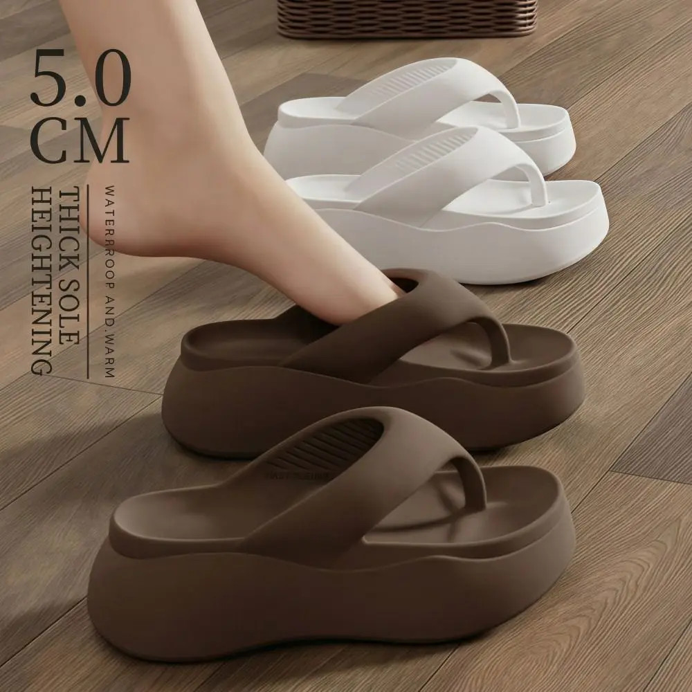 Height-increasing Platform Slippers Non-slip 5CM EVA Beach Sandals Lightweight S