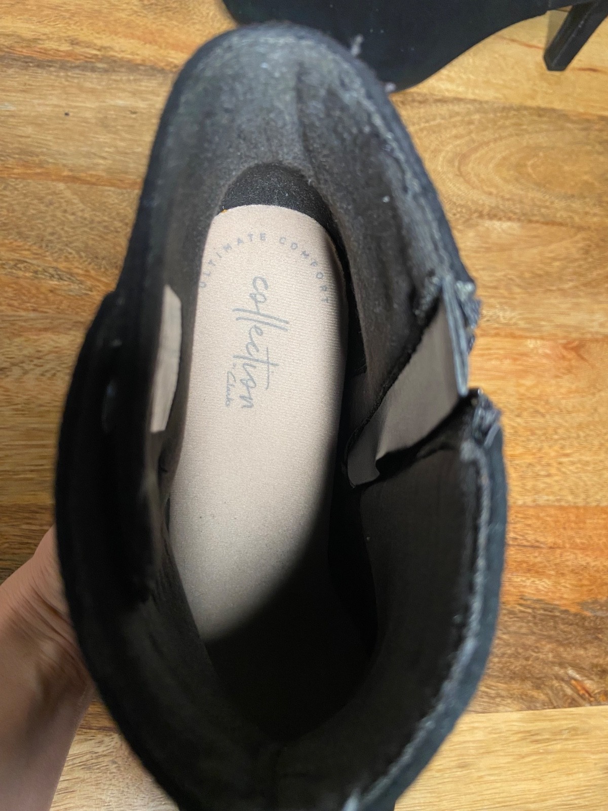 Black Suede Ankle Boots for Women. Clarks. US Size 9.5. 3 1/4 Inch Heel.
