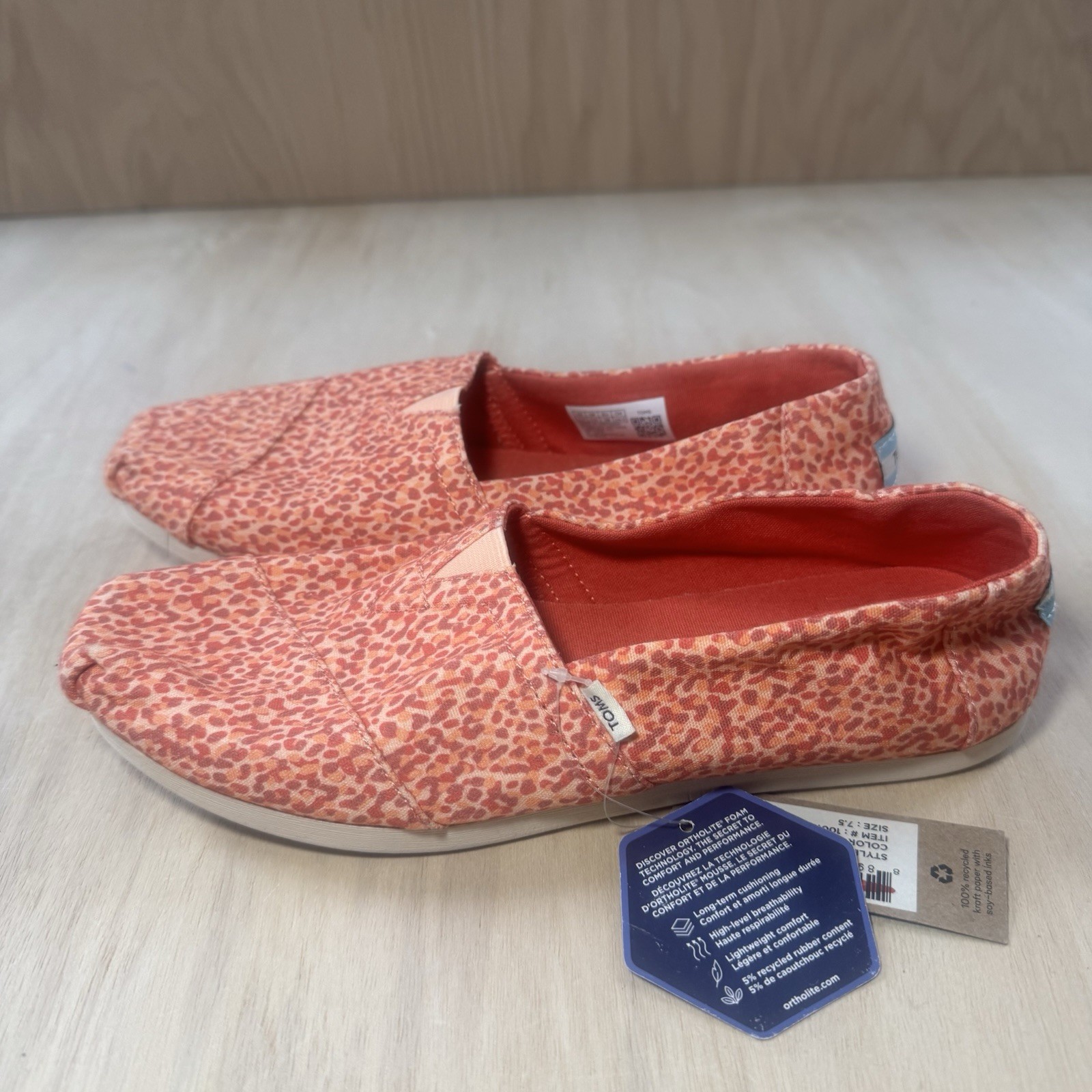 TOMS – Womens Alpargata Slip-On Shoes, Size: 7.5 US, Color: Apricot Tortoise
