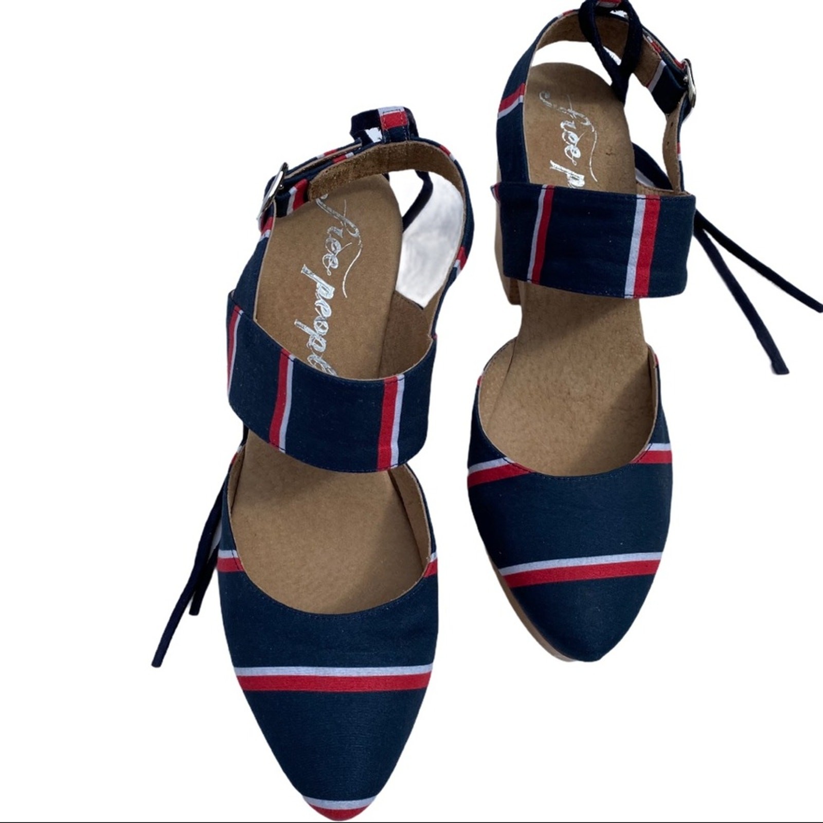 Free People Sandals 9 Clogs Lace Up Chunky Heels 70s Boho Festival Retro Classic