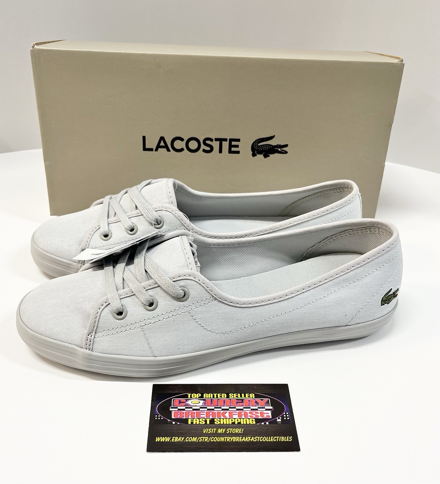 Lacoste Ziane Chunky 319 Canvas Trainers Sneakers Shoes Women’s 9 – Brand New!