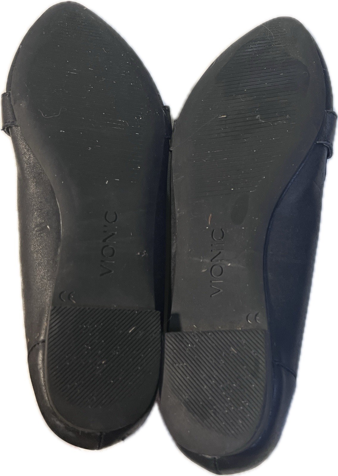 Vionic Leather Flats Shoes Savannah Women Size 6.5 Boa Black 1/2″ Heel Slip On