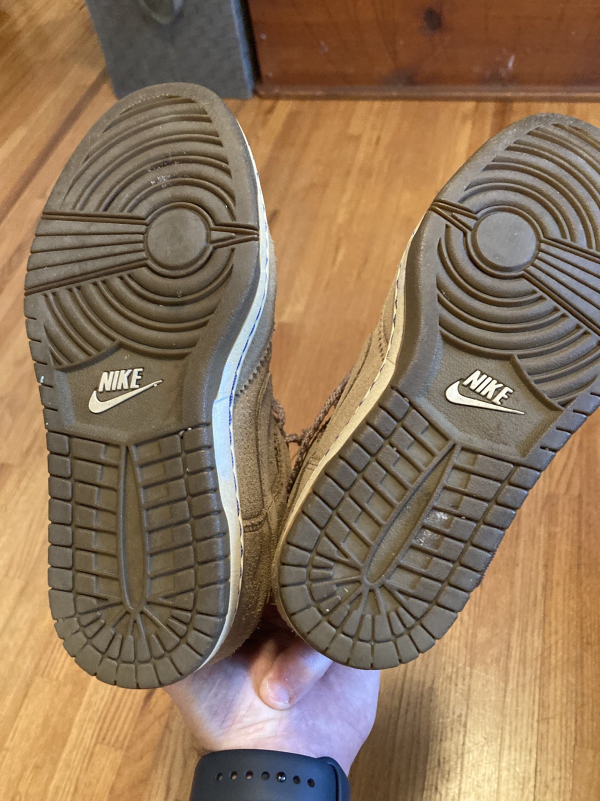 Nike Women’s Dunks Taupe Suede High-Top Wedge Sneaker