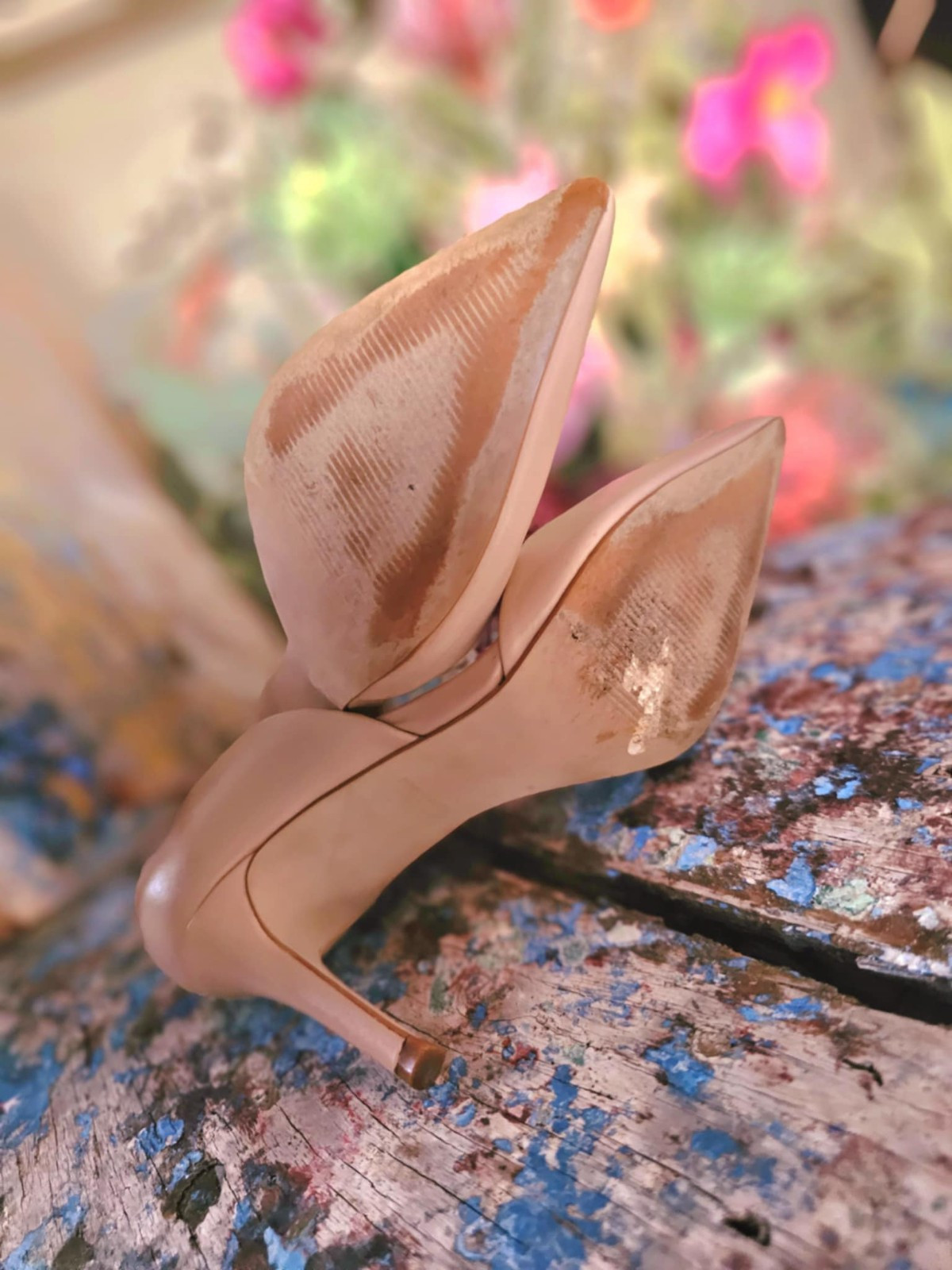 STEVE MADDEN Nude Beige Stilletto Closed Pointed Toe Heels Pumps SIZE AU 6.5 EUC