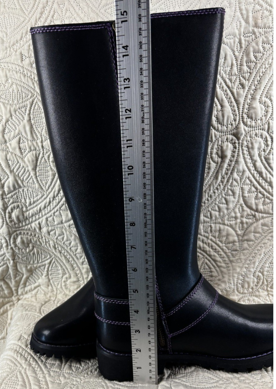 Dream Apparel Women’s Harness Motorcycle Riding Boots for Biker, Purple, Lace