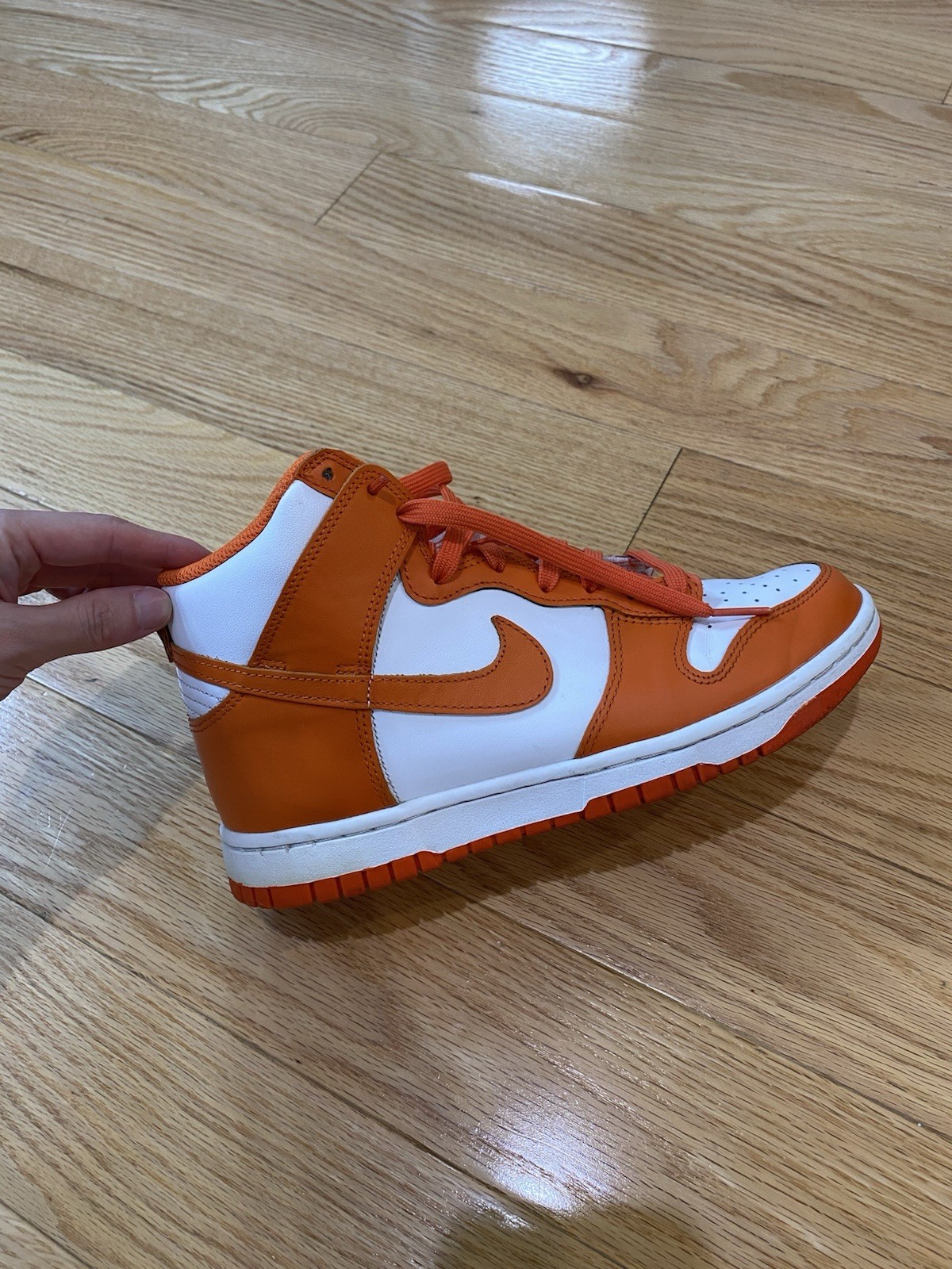 Nike Dunk High Women’s Sneakers Retro Orange Blaze Syracuse DD1869-100, Size 7