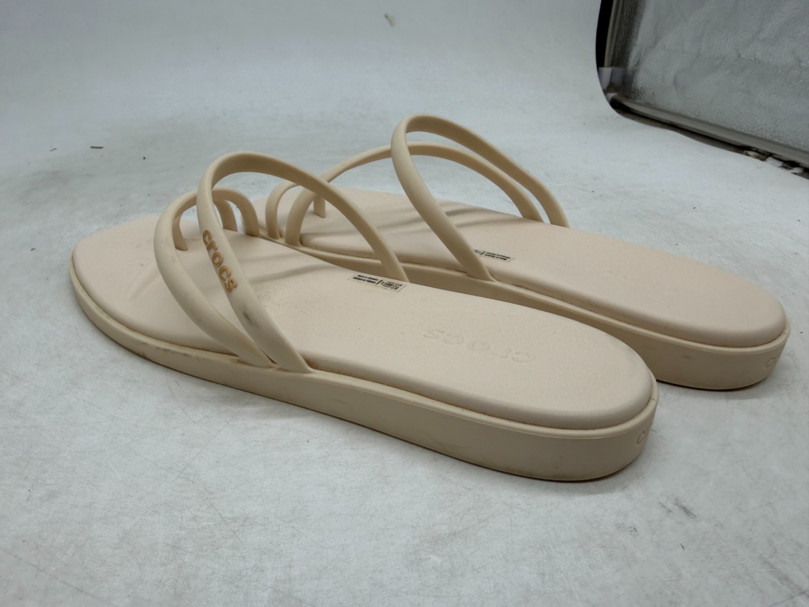 Crocs Miami Toe Loop Sandal Women Chalk Square Toe Jelly Croslite Waterproof -10