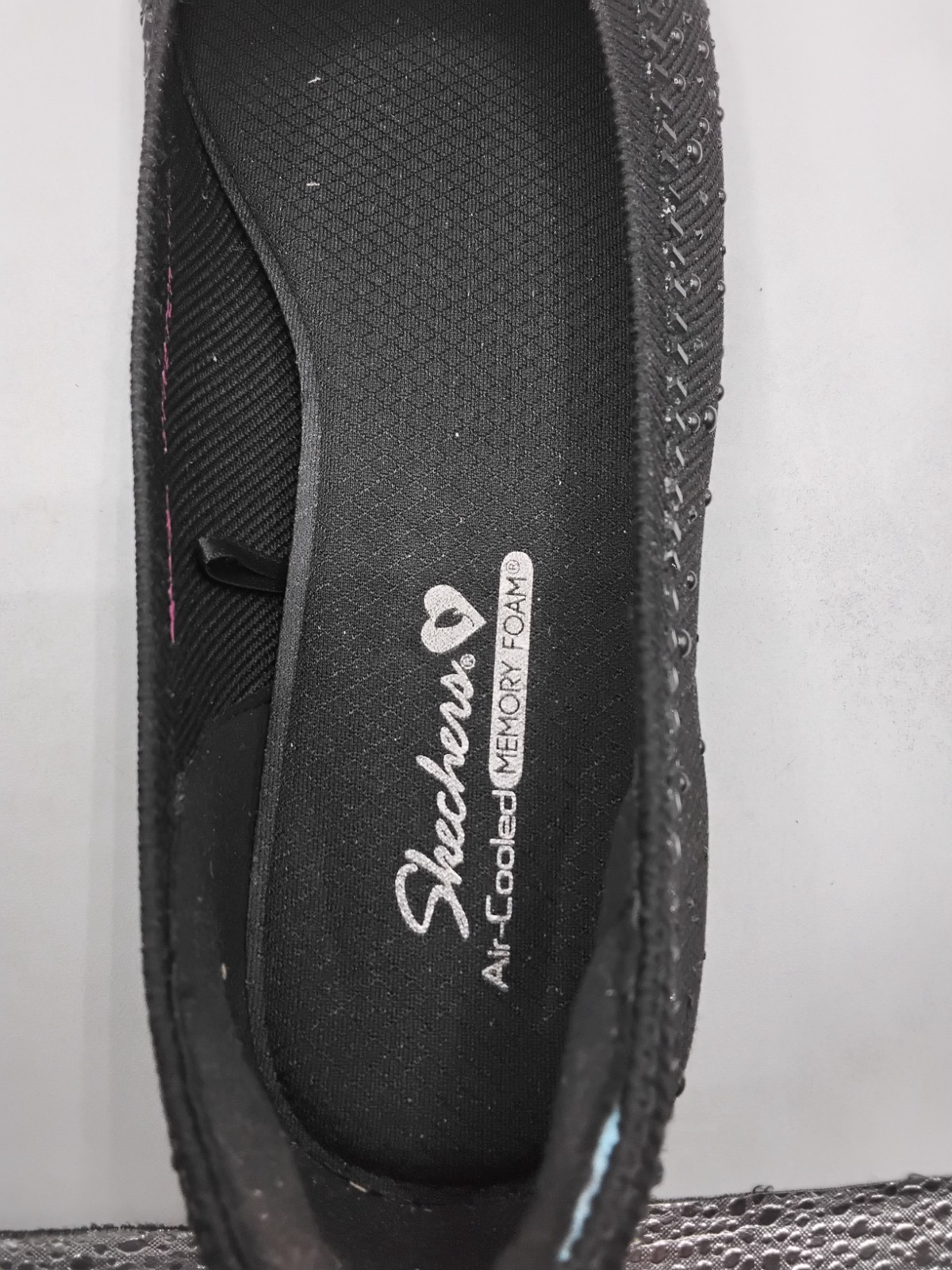 Skechers Cleo 2.0 Recycled Vegan Knit Flats Rhinestone 10M Black Slip On A273