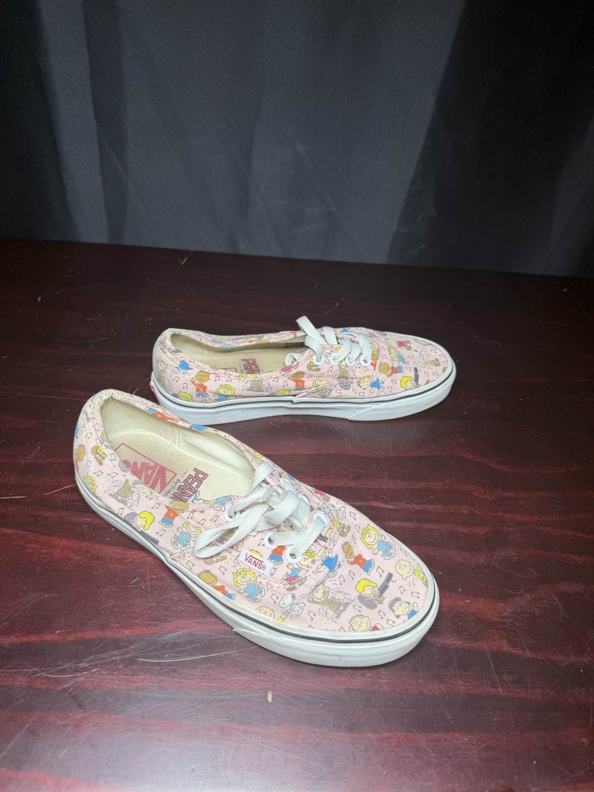 Vans x Peanuts Dance Party Pink Authentic Shoes Women’s 7 Snoopy 2017