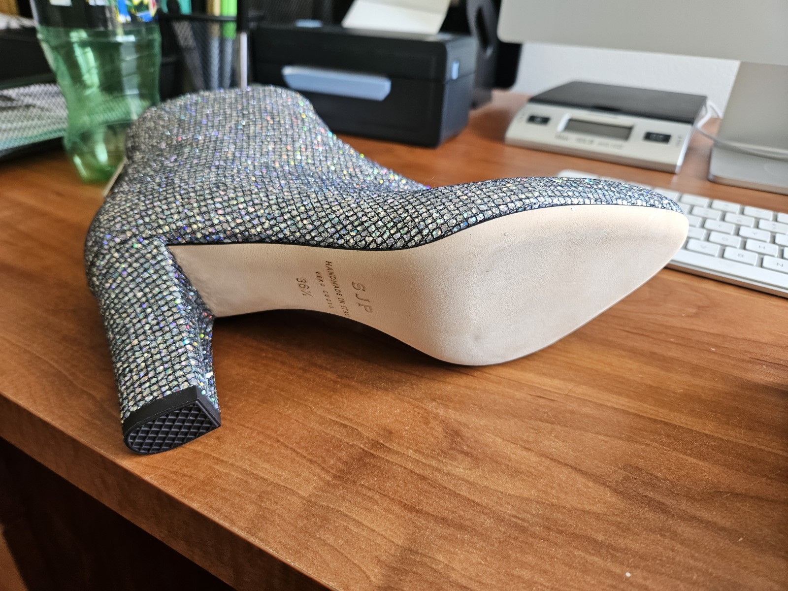 Great Used .SJP by Sarah Jessica Parker Women’s Minnie Glitter Booties sz 36.5
