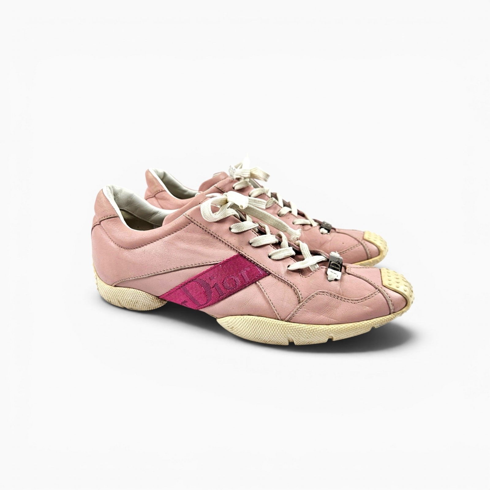 Y2k Christian Dior Sneakers Pink Metal Dior Lace Plate – Size 38 (8)