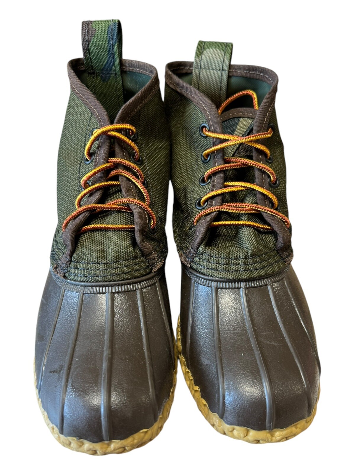 LL Bean Canvas Lace Up Unlined Round Toe Ankle Duck Boots Women’s Size CM