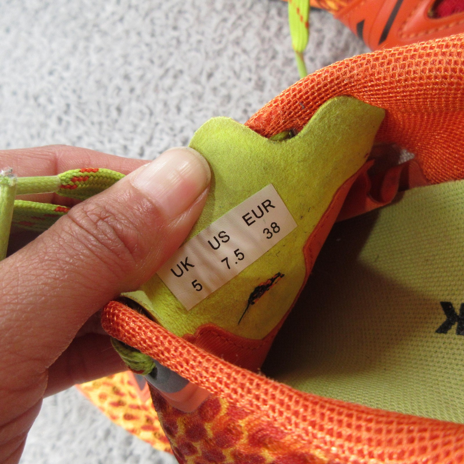 VJ Spark Shoes Womens Size 7.5 Orange Yellow Trail Running Athletic Mesh