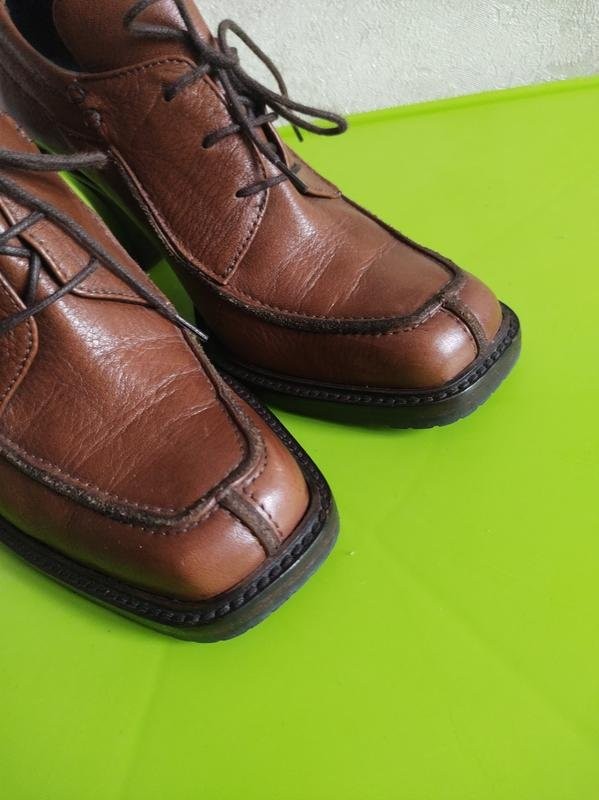 Women navy boot ankle boots brown leather 36 #b8ft