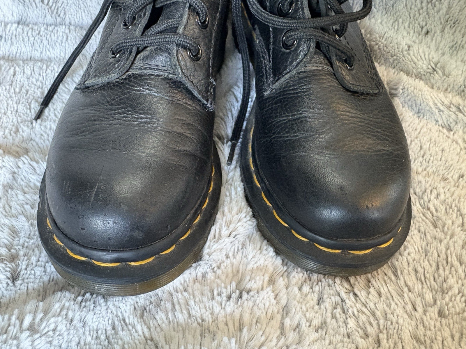 Dr. Martens 1460 Pascal Virginia Leather Lace Up Boot Women 6 Black Combat 8 Eye