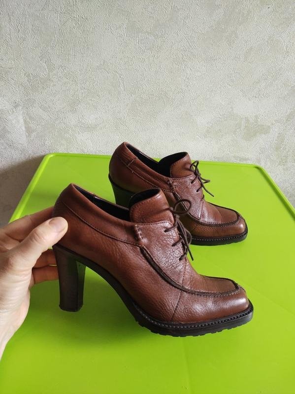 Women navy boot ankle boots brown leather 36 #b8ft