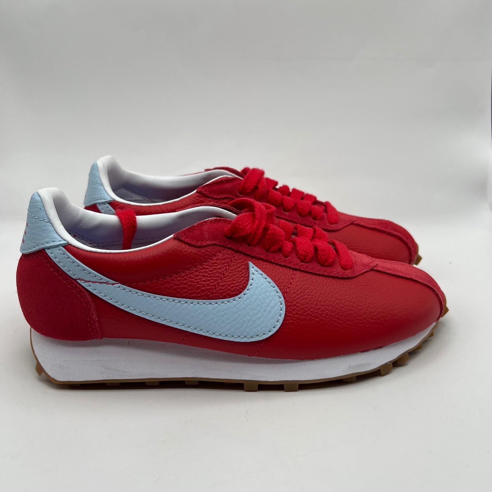 Nike Waffle LD-1000 University Red Leather Suede Shoes IB6745-600 Womens 5.5 Gum