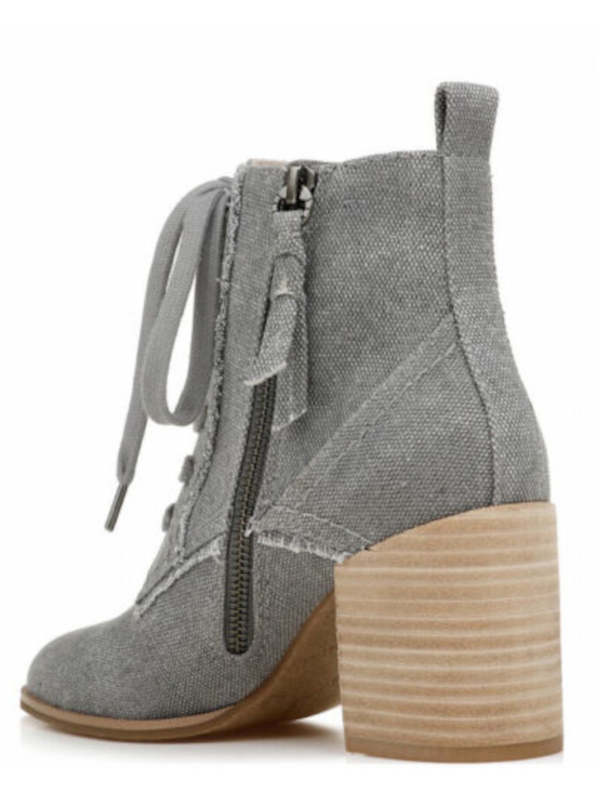 SPLENDID Womens Gray Pull Tab Lace Leonardo Round Toe Block Heel Booties 6 M