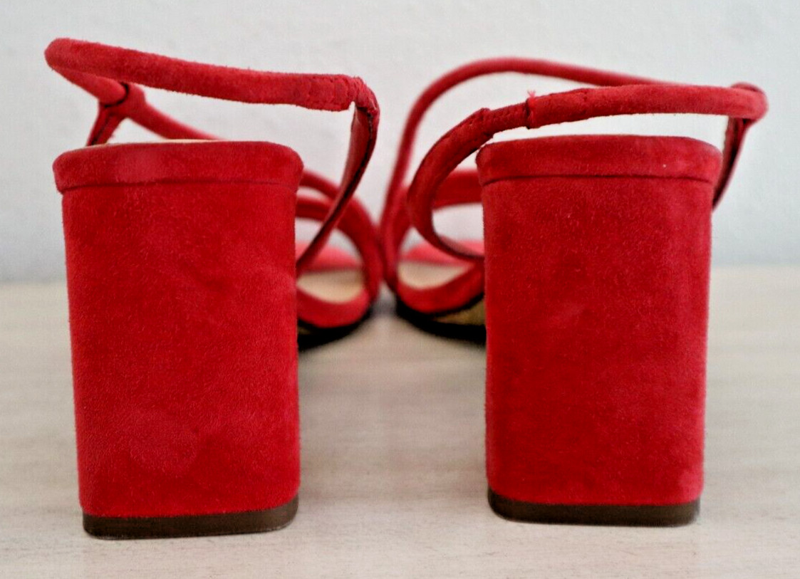 Bella Vita Women’s Sz 12 N Red Zariah Block Heel Leather Slingback Sandals $115