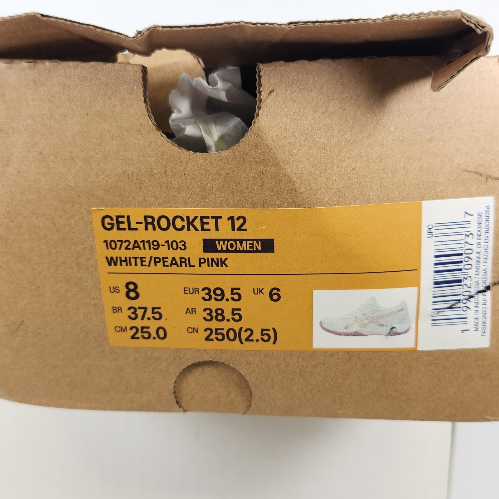 8 WOM – ASICS Gel-Rocket 12 Volleyball – White / Pearl Pink