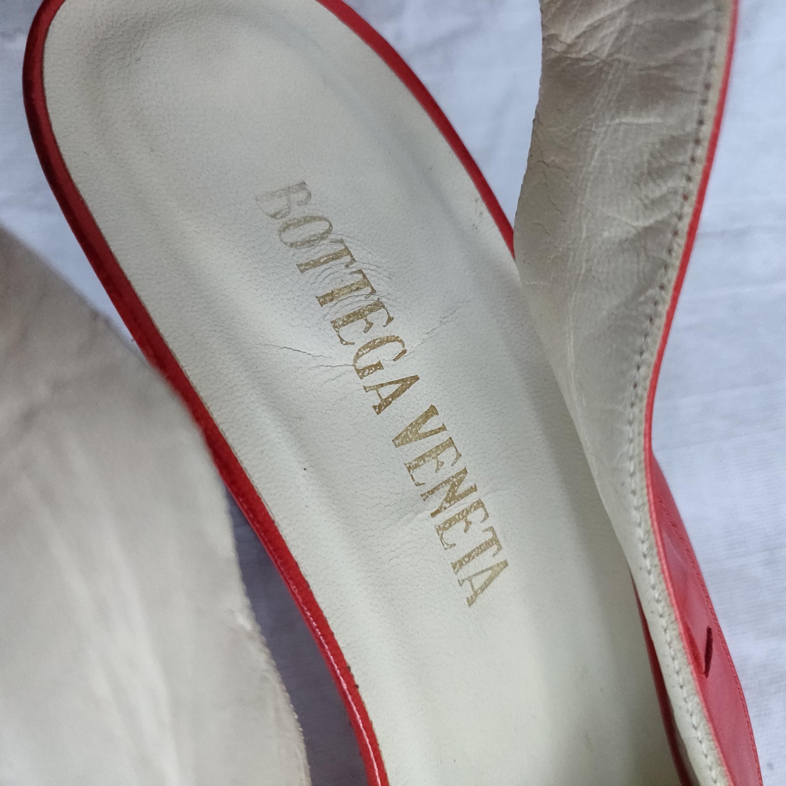 Authentic BOTTEGA VENETTA Peep toe Sling Back Low Heel Sandals Size 10