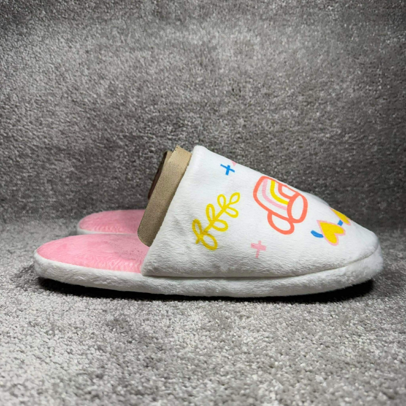 Hallmark Slippers White Positive Vibes – Womens Large