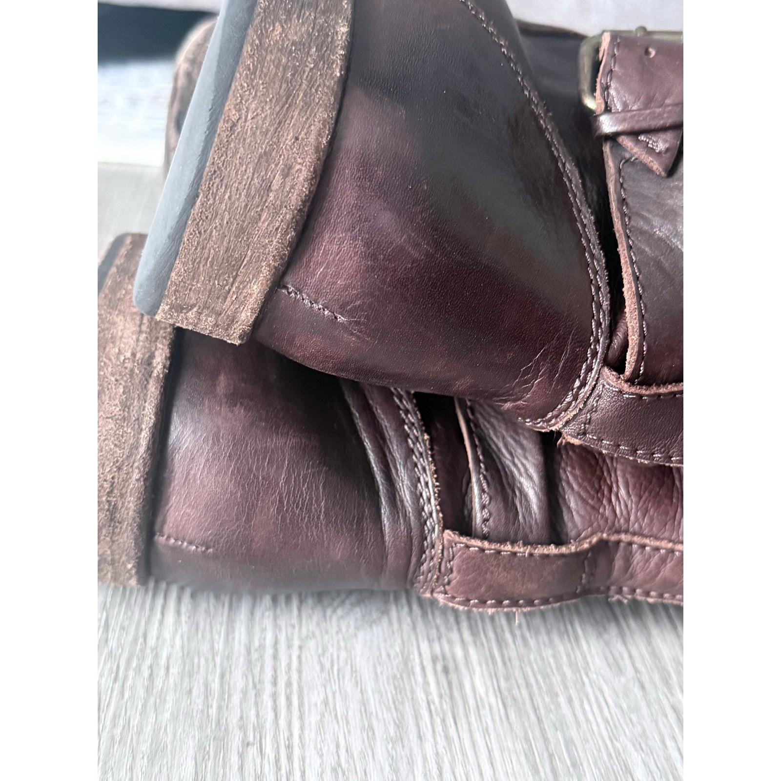 FRYE dark brown 100% leather knee high Phillip equestrian riding boots sz 10 B
