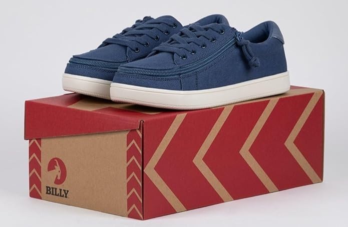 NEW Billy Footwear Women Sneaker Low Top Zip Up Blue Adaptive Size 7.5 W KF113