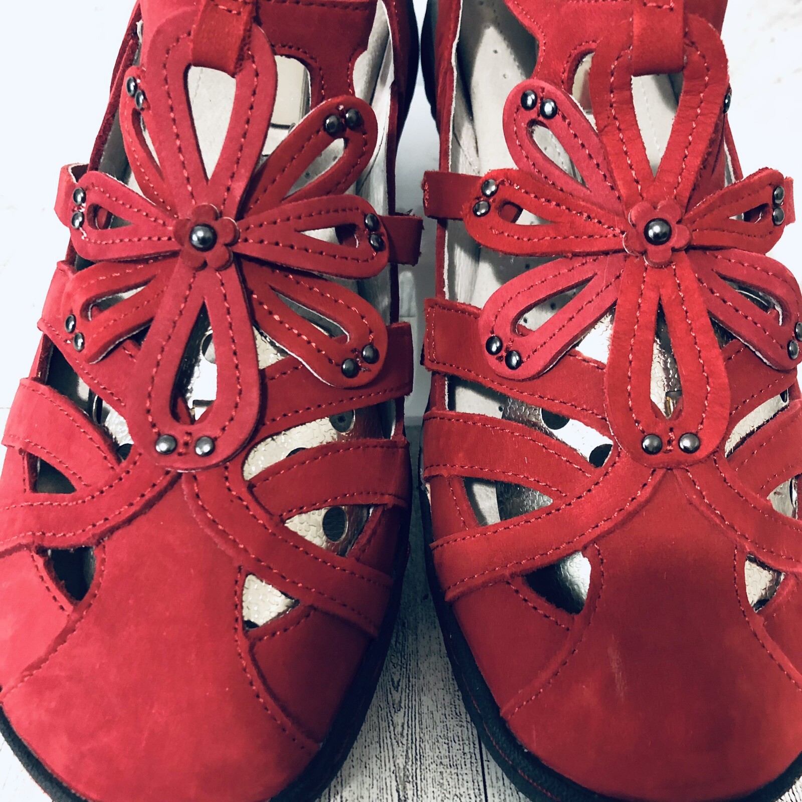 Jambu Abby Mary Jane Womens Shoes Size 8 Red Memory Foam Footbed