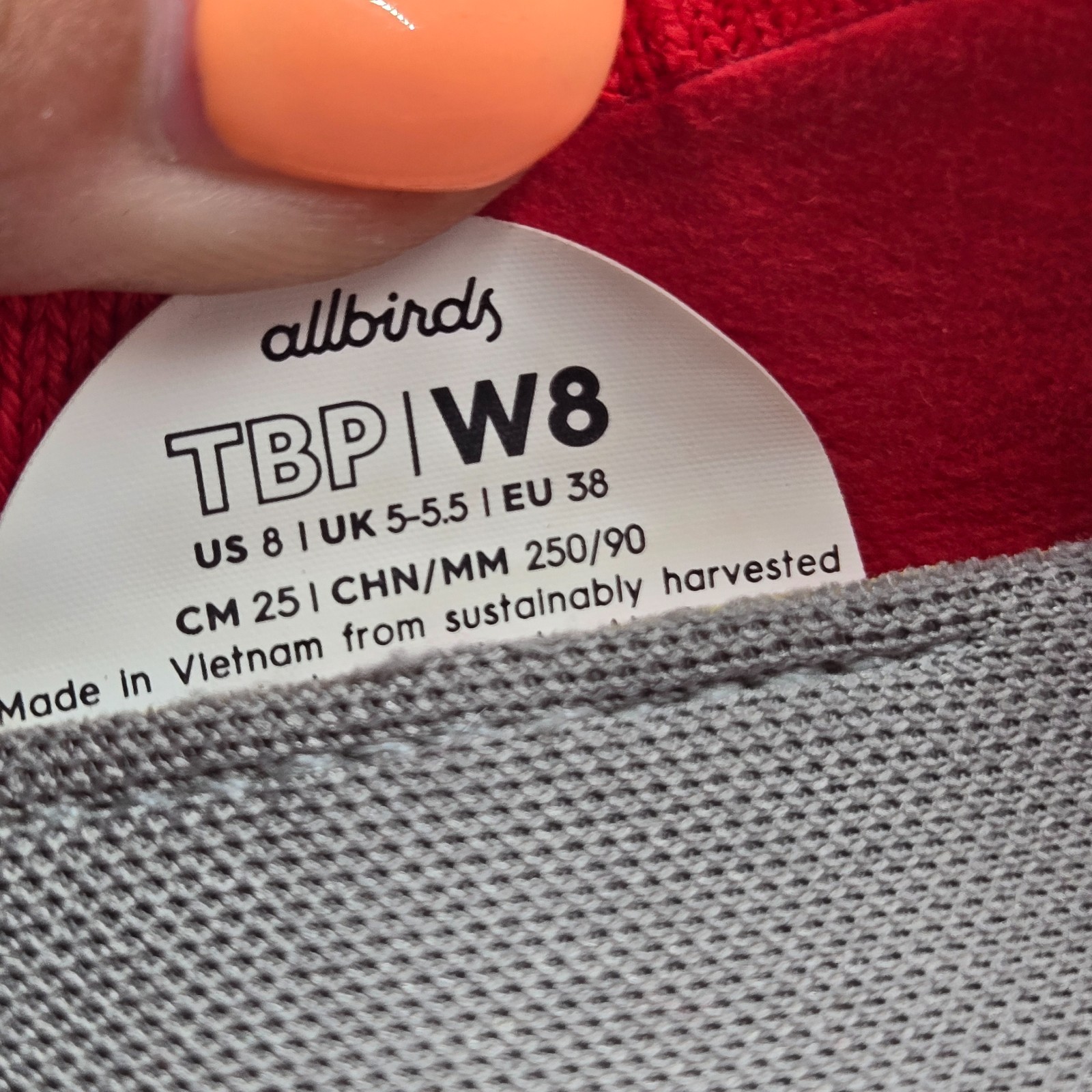Allbirds Tree Breezers Ballet Flat Shoes Women’s 8 Red Knit Pointed Toe Loafers