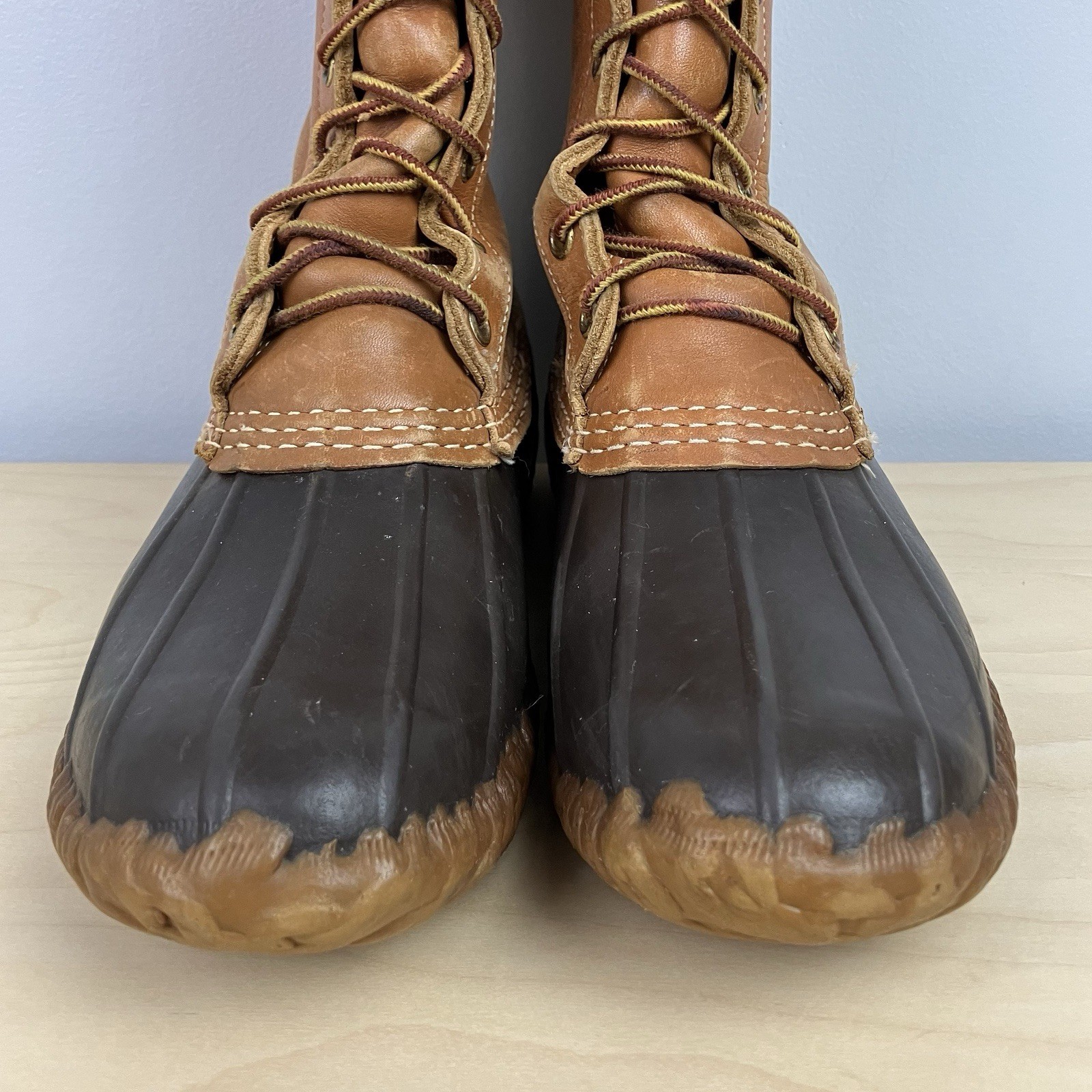 Vintage L.L. Bean Women’s Size 9.0 Duck Boots Brown Leather Unlined Hunting Shoe
