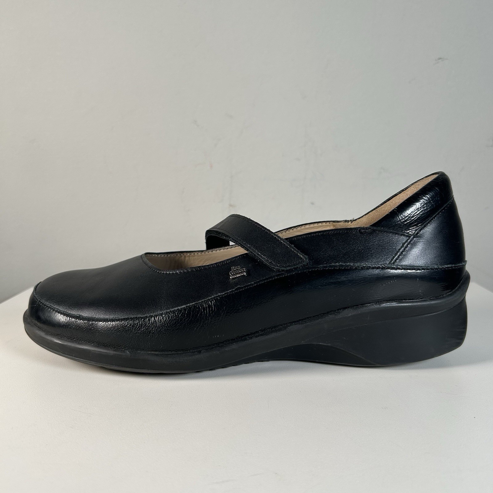 Finn Comfort Black Leather Mary Jane Wedge Shoes Germany Women’s 5.5