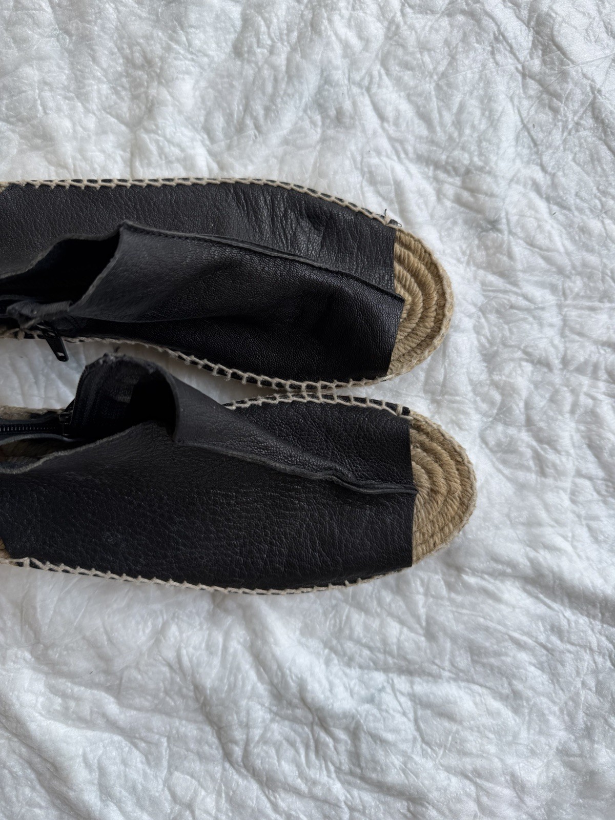 Bimba Y Lola Jute Black espadrille Wedge EU 39 US 8 pony-style made in Spain