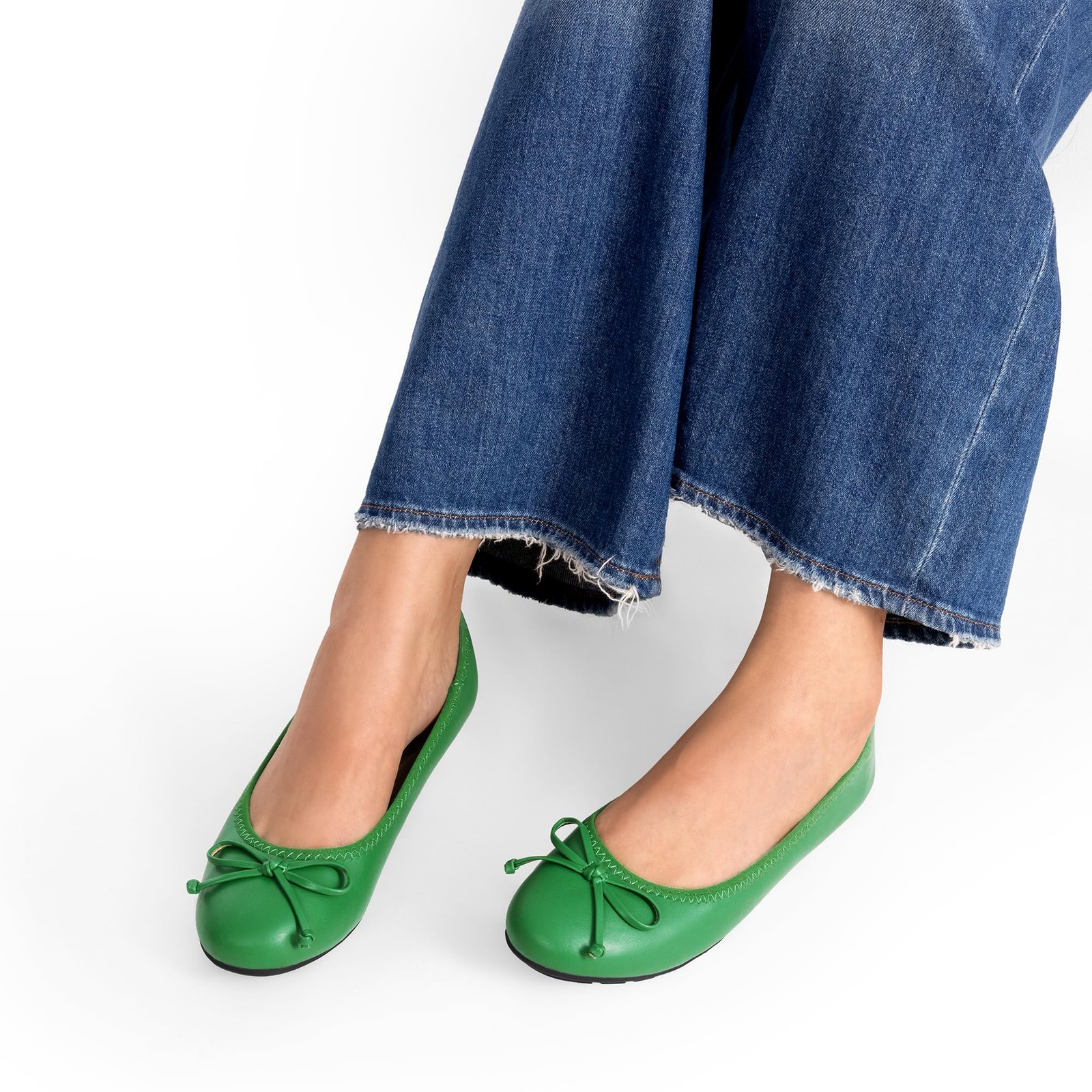 Women’s Flats, Foldable Ballet Flats for Women, Bowknot Round Toe Comfort Lig…