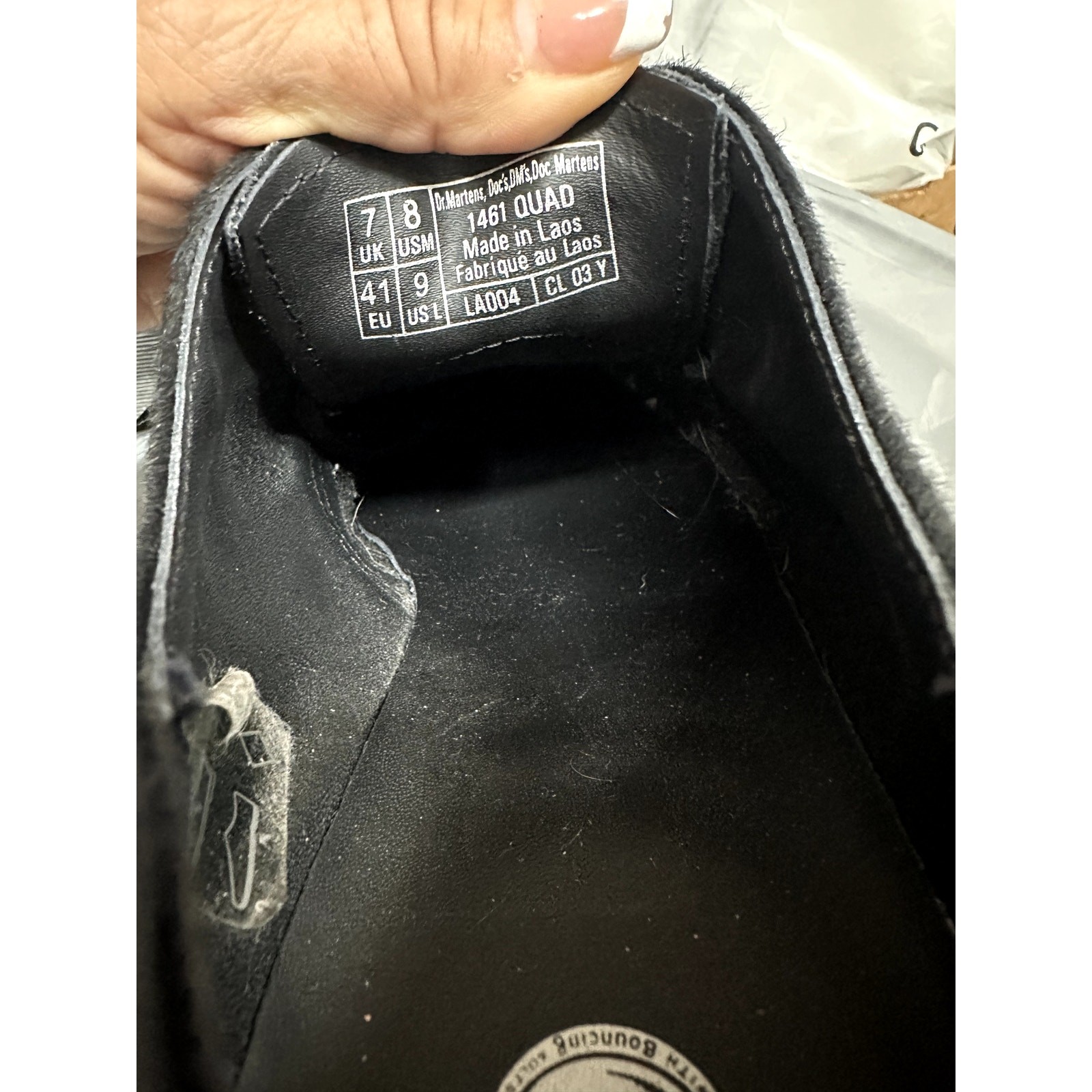 Dr. Martens 1461 Quad Black Hair-On Platform Oxford Shoes Women’s 9 Men’s 8