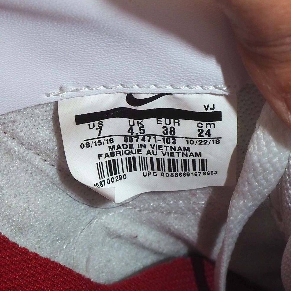 Nike Classic Cortez Leather ‘White Red’ Casual Sneakers 807471-103 Women’s 7